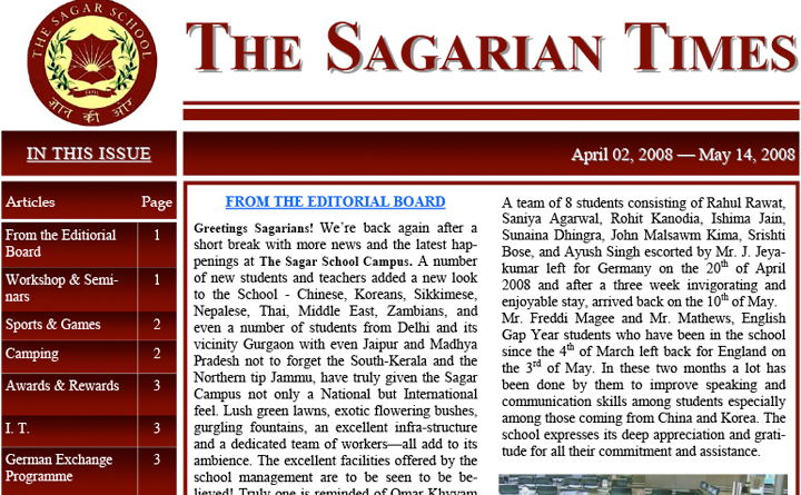 The Sagarian Times April - May 2008