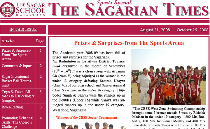 The Sagarian Times August - October 2008
