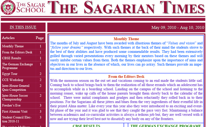 The Sagarian Times May - August 2010