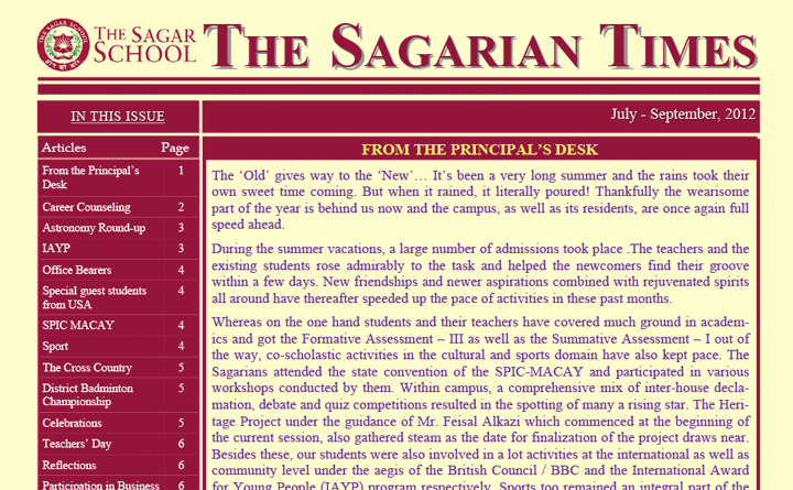 The Sagarian Times July - September 2012