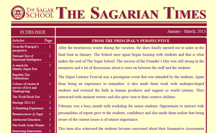 The Sagarian Times January - March 2013
